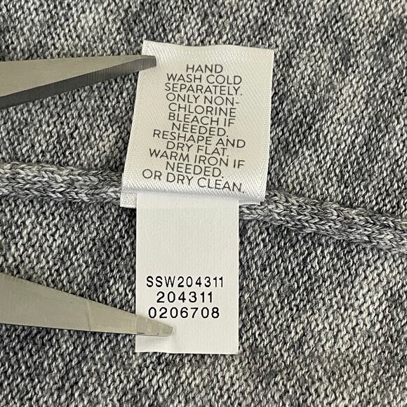 Pure Jill Women's Medium Open Front Cardigan Pockets Black White Marled - Picture 8 of 13